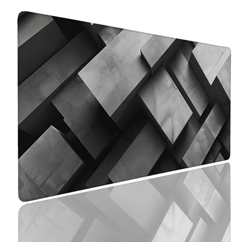 Tapis bureau gaming accessoire deco grand épais mousepad imperméable gris