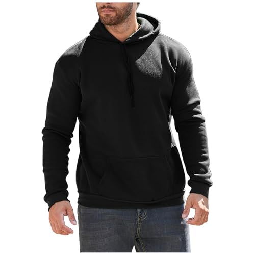 Mens Oversized Hoodies Pullover Trendy Fall Winter Preppy Long Sleeve Sweatshirts Active Casual Loose Drawstring Hoodie