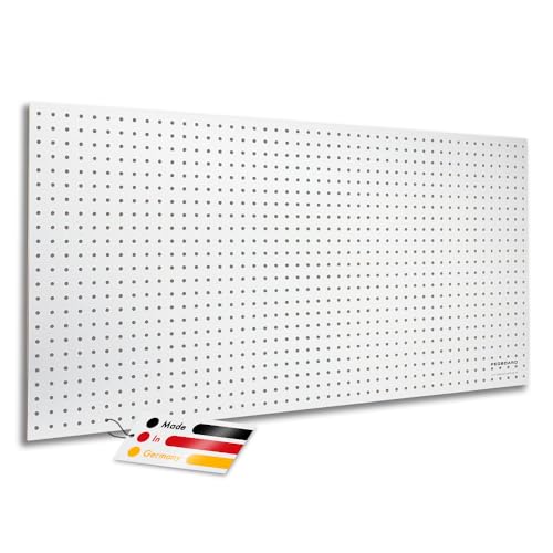 1 panel para herramientas de madera, 120 x 60 x 0,5 cm, diámetro del orificio 7 mm, tablero de fibra de densidad media lacado en blanco