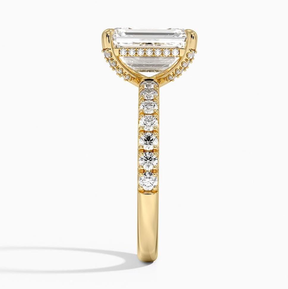 1–5 Carat Lab Grown Diamond Ring VVS2 10K 14K 18K Solid Gold & 925 Sterling Silver Engagement Ring Half Coverage Halo Wedding Bridal Anniversary Christmas Gift for Women(IGI Certified)