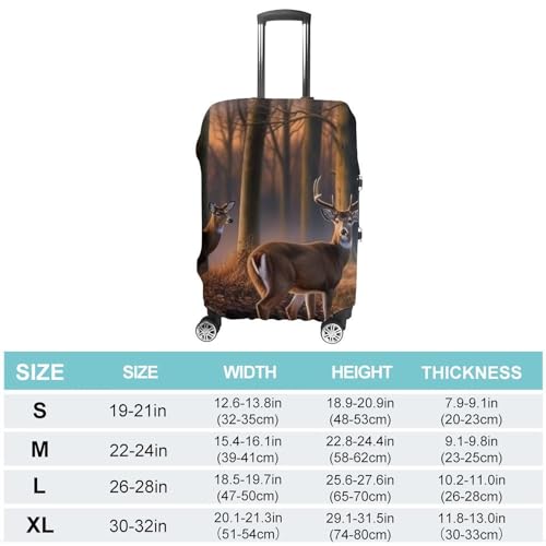 Nature Wild Animal Deers Luggage Covers Tsa Approved Suitcase Cover Elastic Washable Luggage Sleeve Carry on Cover Protector Anti-Scratch Suitcase Protector Fits 19-30 Inch Case(XL)2