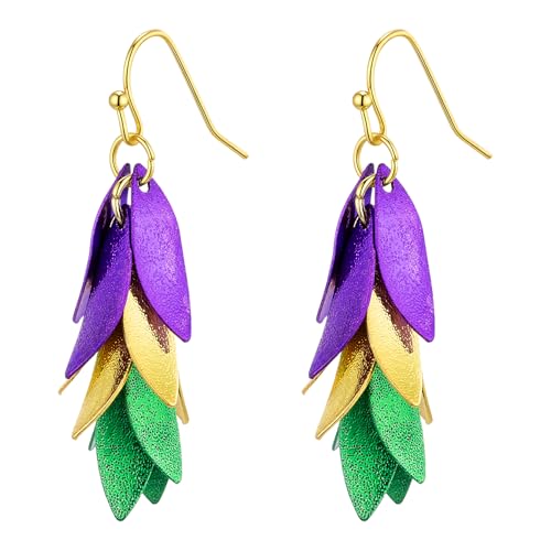 AnotherKiss Mardi Gras Earrings for Women Carnival Jewelry
