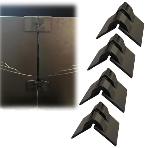Monitor Alignment Connectors for Triple Monitor Setup Adhesive Monitor Hinge Clips 4/6/8 Pack Screen Alignment Kit for Sim Racing & Multi-Screen Gaming Desk (4)