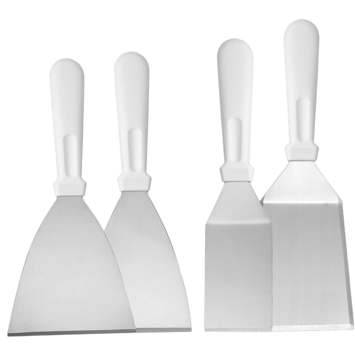 BESTonZON 4pezzi Spatola Cucina in Acciaio per Friggere Bistecca Antiaderente Facile da Pulire e Riporre Manico Ergonomico per Impugnare Comodo