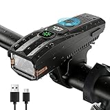 Zimaka 自転車 ライト【2025年強化版の光センサー搭載】自動点灯 5段階調光 超高輝度 自転車ヘッドライト高精度デジタル表示 180°大ワイド照明 TYPE-C USB充電式 ロードバイク/クロスバイク ライトSOS点滅機能 IPX6防水 取付簡単 小型・超軽量 明るい 通勤 通学 防水 防振 防災 地震/停電/登山/夜釣り 緊急対応 急速充電 懐中電灯兼用 日本語説明書付き