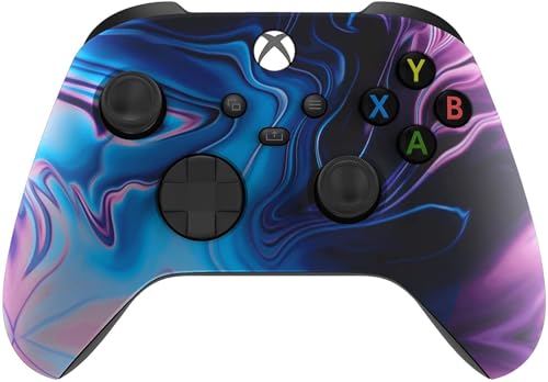 Image of Custom Controllerzz Wireless Controller for Microsoft Xbox Series X /S & Xbox One - Custom Soft Touch Feel - Custom Xbox Series X /S Controller (X /S Blue & Purple Swirl)