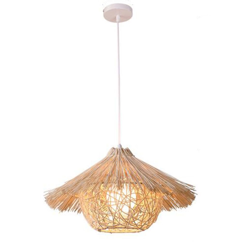 Lampe suspendue style chinois en osier pour éliminer la lumière agressive de chambre