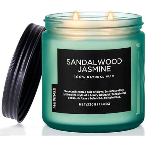 M&SENSE Sandalwood Jasmine Soy Candles Cover