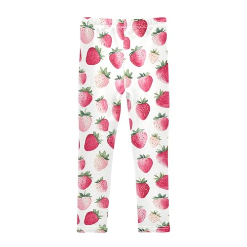 Girls Leggings Watercolor Strawberrys Soft Toddler Leggings for Girls Kids Pants Size 4T-10T2