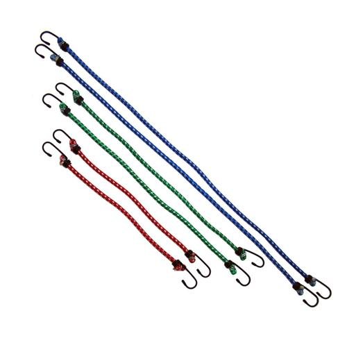 Preisvergleich Produktbild 6 Stück Spannseile 300, 450, 600 mm, Gepäckspanner Set Spanngummis Expanderseil