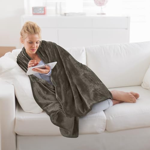 Image of Utopia Bedding Fleece Blanket Throw Size Brown 300GSM Luxury Anti-Static Fuzzy Soft Microfiber Blanket for Couch, Sofa and Bed (50x60 Inch)