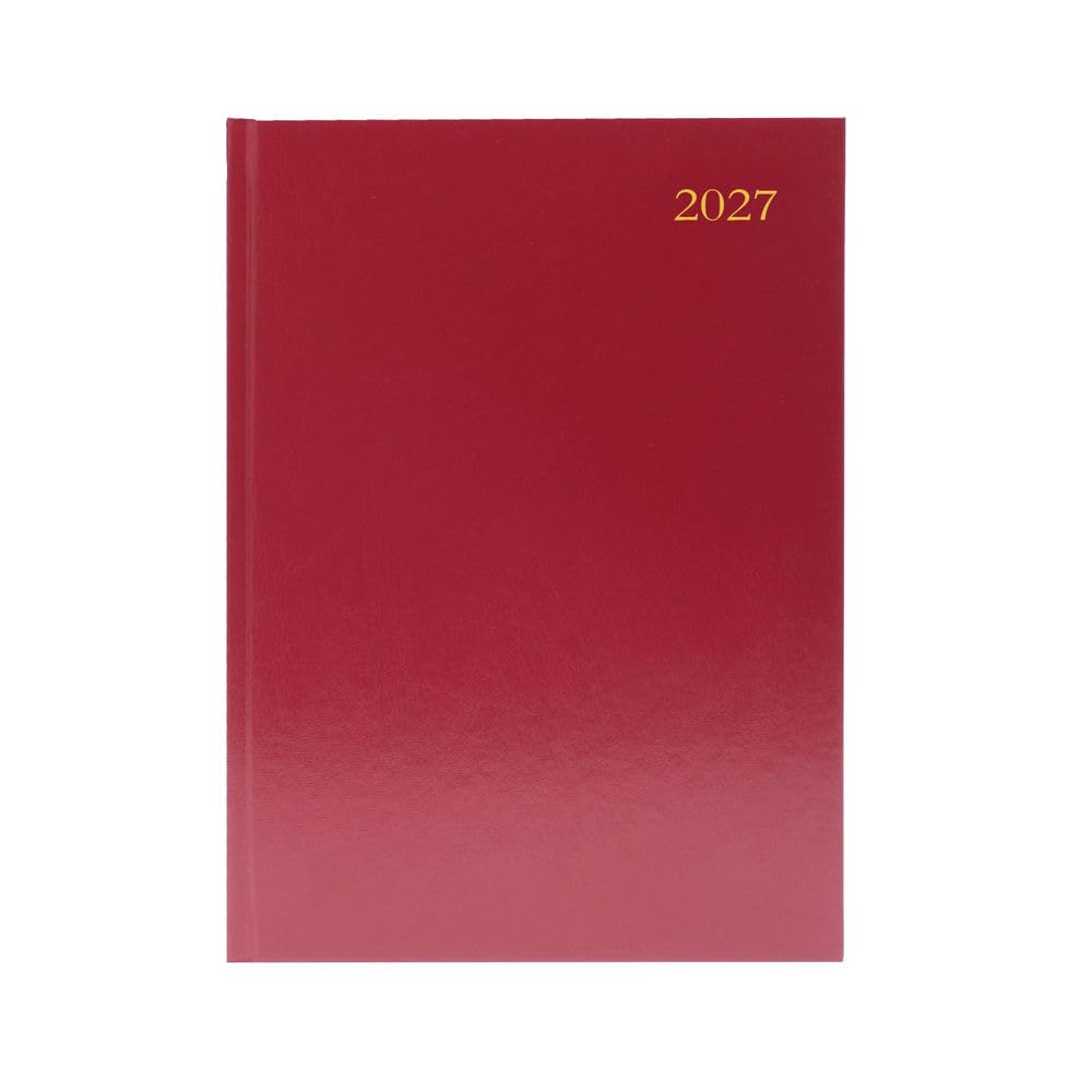 Janrax 2027 A5 Week To View Burgndy Desk Diary