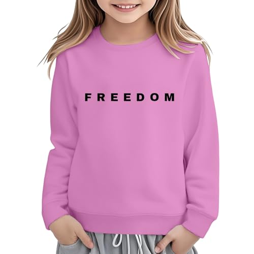 Freedom Sweatshirt Kids Girls Boys Crewneck Long Sleeve Cute Letter Printed Hoodie Classic Tops Shirts