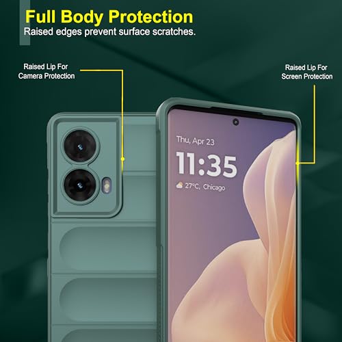 Image of amazon basics Back Case Cover for Motorola Moto G85 5G | Compatible for Motorola Moto G85 5G Back Case Cover | Liquid Silicon Magic with Camera Protection | DarkGreen