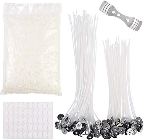 EWONICE Candle Making Kit Supplies Including Natural Soy Wax, Pre-Waxed Wicks, Candle Wicks Stickers and Candle Wick Centering Device