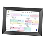 XUMIUZIY Calendario Digitale da 10,1 Pollici, Display Interattivo, Grafico del Taglio del Calendario Intelligente a 2 Vie da 32 GB con App, Touchscreen per il Programma Familiare, (Spina europea) immagine