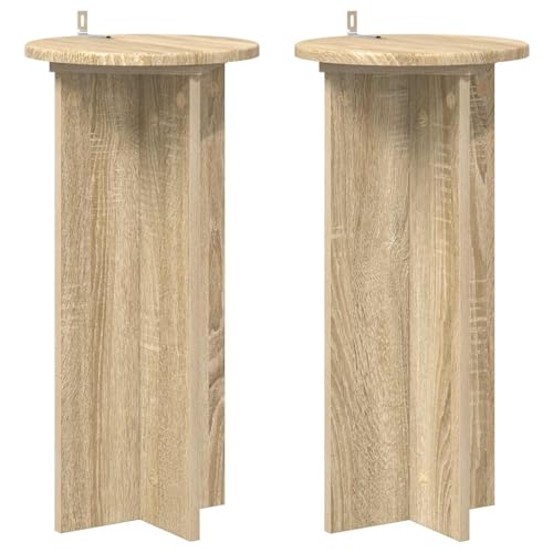 HFXHIJXQ Juego de 2 soportes para plantas de roble Sonoma, 29,5 x 29,5 x 60 cm, moderno taburete de madera para plantas de interior, escalera rectangular para salón y oficina en casa