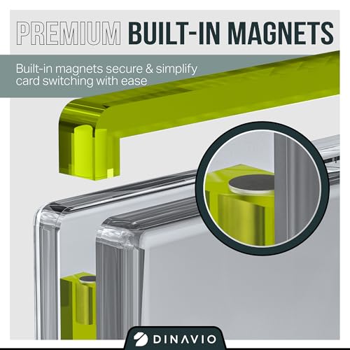 Image of PSA Graded Card Display Acrylic Case for Standard PSA and CGC Slabs - Slab Case - PSA Card Case - Graded Card Display Case - Updated Dimensions - Stand Included (Yellow Border)