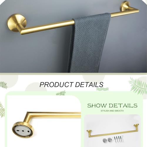 Ensemble accessoire salle de bain doré brossé chic en inox - 4