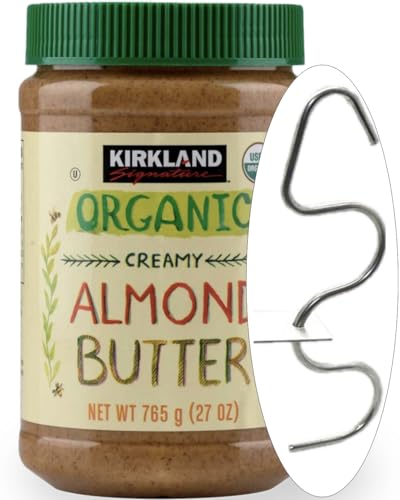 Kirkland Signature Organic Creamy Almond Butter, 27 oz Item 1109404. Bundle with MORALZA Eco-Friendly Stainless Steel Nuts Butter Blender - 2 Items.