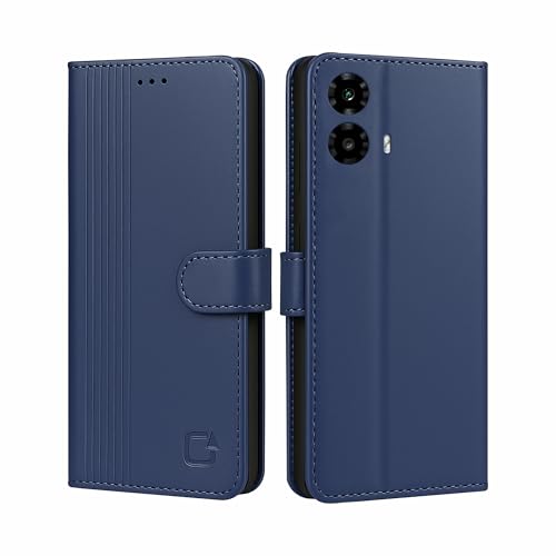 Image of AIBEX Shock Proof Flip Compatible for Motorola G45 5G / Motorola G34 5G Flip Cover Leather Finish | Inside TPU with Card Pockets | Wallet Stand | Complete Protection Flip Case - Blue
