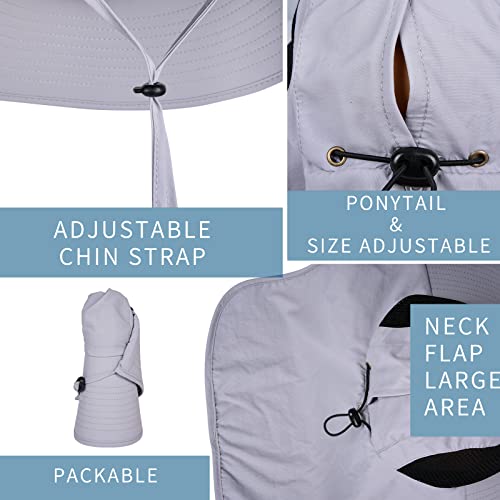 Sun Hat for Men Women with Neck Flap,UPF 50+ UV Protective Hiking Fishing Hats,Wide Brim Sun Hat for Women&Men - Image 4