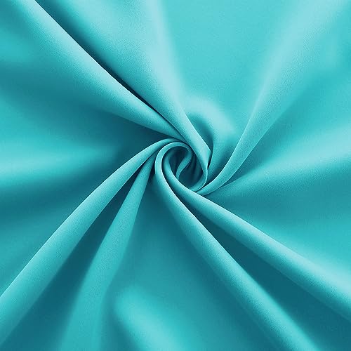Image of KOUFALL Turquoise Rod Pocket Blackout Tier Short Curtains 34x24 Inches Long