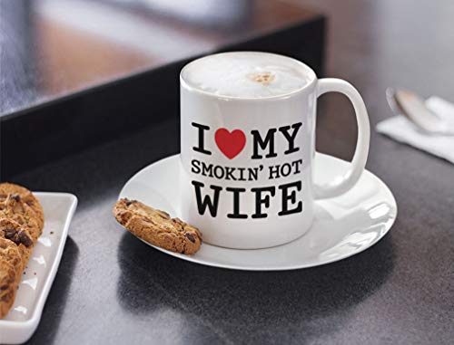 Caneca de café I Love My Smokin' Hot Wife – Presente romântico para o Dia das Mães para a esposa do
