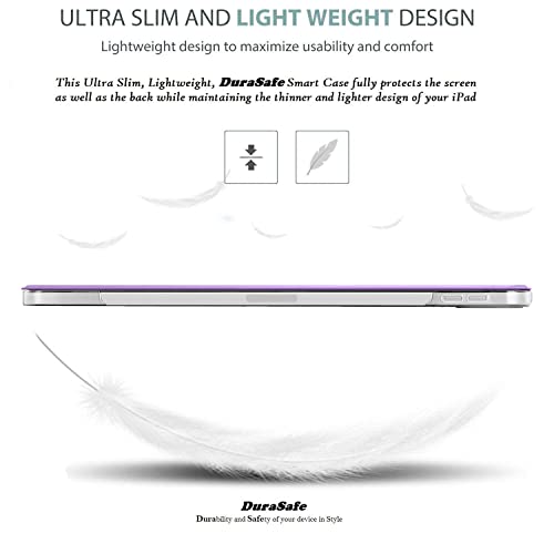 Image of DuraSafe Cases for iPad Pro 12.9 5th 4th [ PRO 12.9 inch 5 4 ] A2378 A2461 A2379 A2462 A2229 A2069 A2232 A2233 Trifold Hard Smart Auto Sleep /Wake PC Translucent Back Cover - Purple
