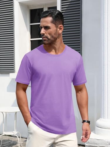 MAGNIVIT Men's Shirts Short Sleeve Cotton T-Shirt Crew Neck Light Tees Classic Basic Casual Tops Plain Soft Shirt3