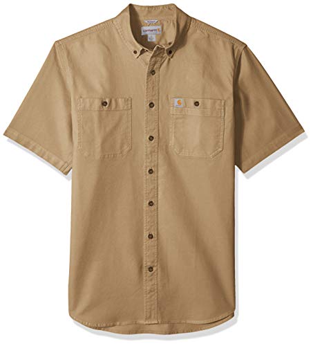 Rugged Flex Rigby Short Sleeve Work Shirt (Regular and Big & Tall Sizes), Dark Khaki, 2X-Large/Tall