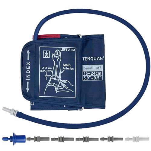 TENQUAN Manguito Tensiometro de Brazo, Manguito para la Presión Arterial de 5.9'-9.5' (15-24cm) con 6 Conectores, Brazalete de Repuesto para Presión Arterial de Uso Doméstico, No Incluye la Máquina