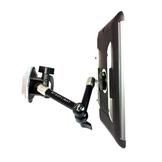 MYGOFLIGHT Flex Suction Cup Articulated Arm Sport Mount and iPad Pro 11” (Gen 1) Polycarbonate Pilot Kneeboard and Everyday Case Kit for Airplane Helicopter Car RV Truck Boat Window and Dash Mounting
