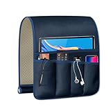 WETRBWEH TV Remote Control Holder Couch Caddy, Non-slip Bedside Caddy Organizer with 5 Pockets for Key Glasses Phone Magazine Holders