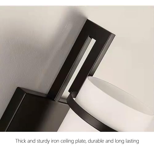 Aplique de pared rectangular E27 negro de tela para iluminar el dormitorio 3
