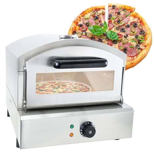 DJCDDM Commercial Pizza Oven Countertop, Single Stove Stainless Steel Electric Pizza Oven, Multipurpose Indoor Pizza Maker for Restaurant Home Pretzels Baked(220V)