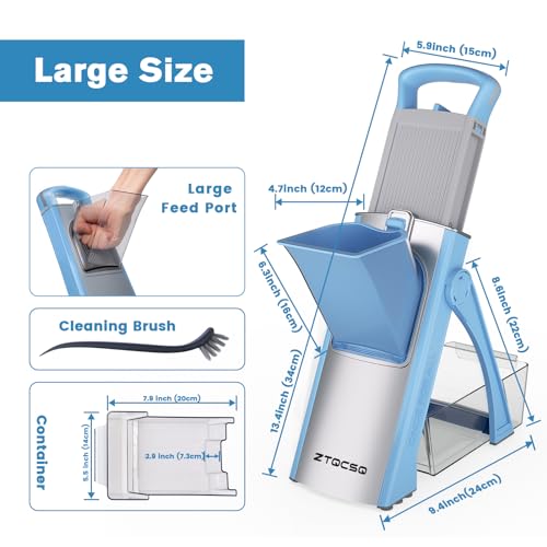 2025 Upgraded Version All-in-1 Mandoline Slicer for Kitchen & Adjustable Mandoline Slicer. Detachable Blade, Cut Slice, Strips, Dice, Shred and Chop, Versatile Kitchen Veggie Chopper