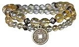 Set of two Wealth, Abundance Citrine Gemstone Bracelet,Lucky Coin Mala,Money Bracelet,Buddha Bracelet,OM Bracelet,Energy Bracelet,Sacral Chakra Healing