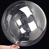 Gleemix 50cm Bobo Luftballons, 5 Stück Runde Durchsichtige Luftballons, Kristall Blase Klar Ballons, Bobo Bubble Ballons für Hochzeit Geburtstag Halloween Weihnachtsfeier Dekoration