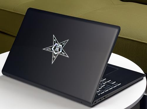 Image of Elektroplate Order of the Eastern Star Metallic Silver Reflective Decal Sticker (3.4 inch x 3.3 inch) | Premium Glossy All Weather for Car, Water Bottle, Laptop, Cooler, Phone & More | Made in the USA