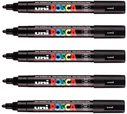 Lot De 8 Marqueurs POSCA PC5M Pointe Moyenne - Couleurs Métalliques - Marqueurs Peinture Pour Toutes Surfaces