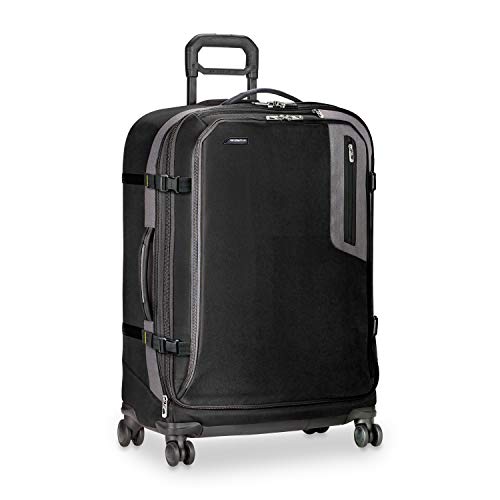 Briggs & Riley BRX - Explore Softside Expandable Large Checked Spinner Luggage, Black, Checked-Large 29-Inch