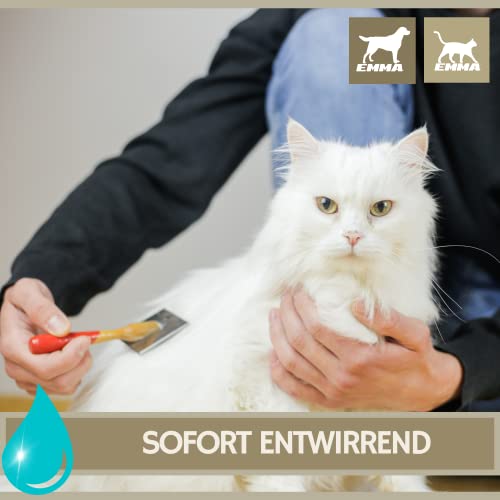 EMMA Fellpflege Spray Hund & Katze 2×250 ml Entfilzungsspray für Hunde Katzen Welpen – Anti Filz Spray für Langhaar Kurzhaar – Knotenlöser Detangler Fellspray zum Entfilzen Bürsten Pflege