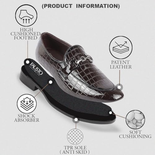 Image of FAUSTO Men Party Formal Slip On Loafer Shoes