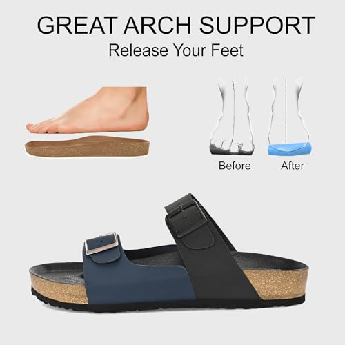 Image of Centrino Men's Berkin-Style Slip-On Sandals | Open Toe Design | Soft PU Footbed | Lightweight & Comfortable | Arch Support | On-Grip Sole | Casual Outdoor Wear (9209)