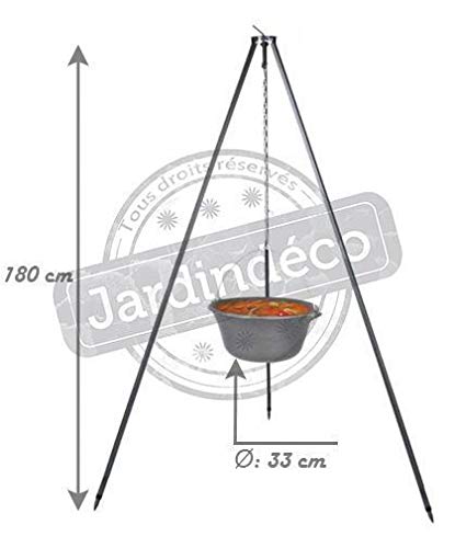 Chaudron En Fonte Avec Tripode - Marmite Ancienne Pour Gaz - 35cm