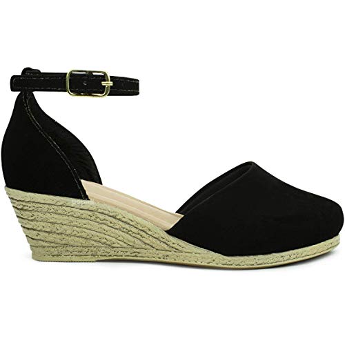 Sandália Anabela Infantil Salto Menina 30 (35, Preto)