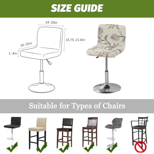 Image of FUANGUI Bar Stool Covers with Backs, 4 Pack Stretch Bar Stool Chair Covers, Knitted Jacquard Bar Stool Covers,Washable Bar Chair Covers Swivel Barstool Slipcovers,12