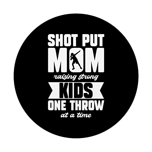 Shot Put Mom Raising Strong Kids One Throw at a Time PopSockets Swappable PopGrip, Black - Image 3