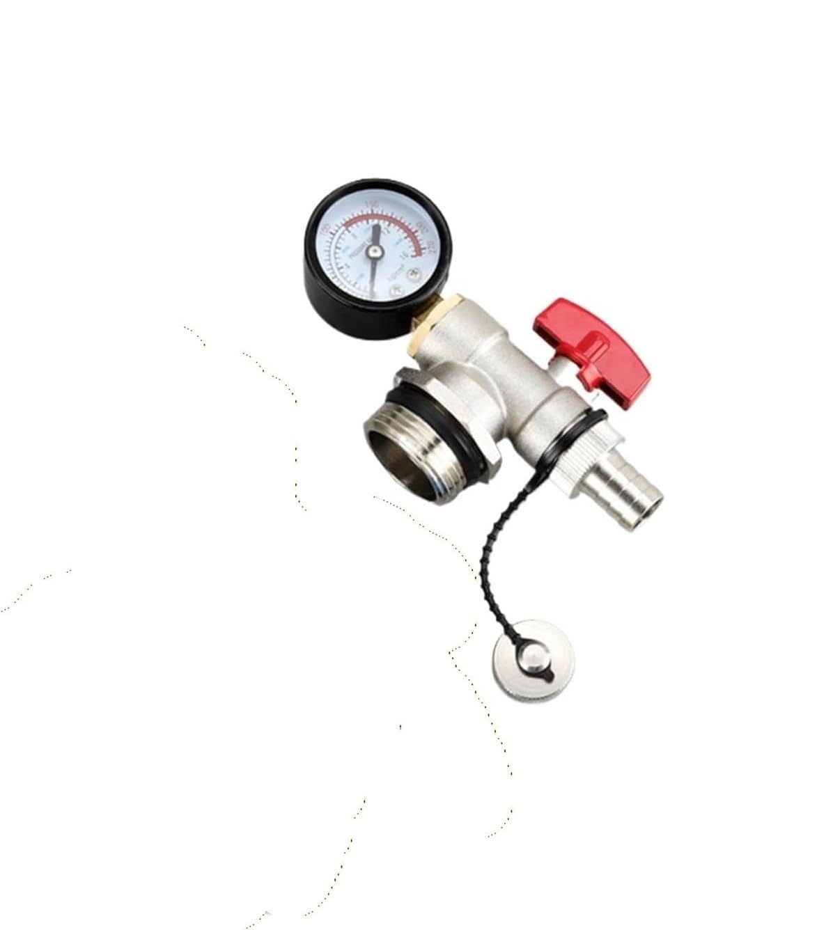 1 Inch Full Copper Manifold Vent Assembly with Auto Vent, Pressure Gauge, and Drain Valve -1PC